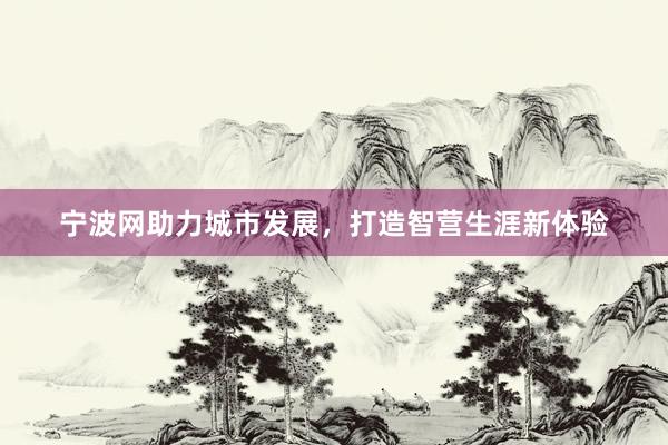 宁波网助力城市发展，打造智营生涯新体验