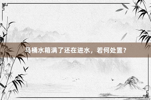 马桶水箱满了还在进水，若何处置？