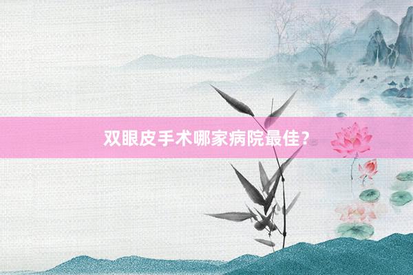 双眼皮手术哪家病院最佳？